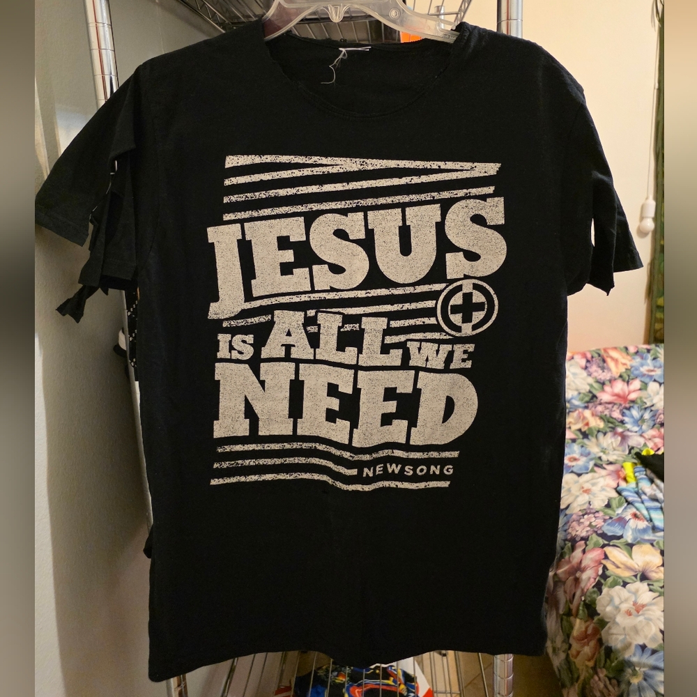 Jesus Is All We Need Newsong Black Graphic T-shirt !